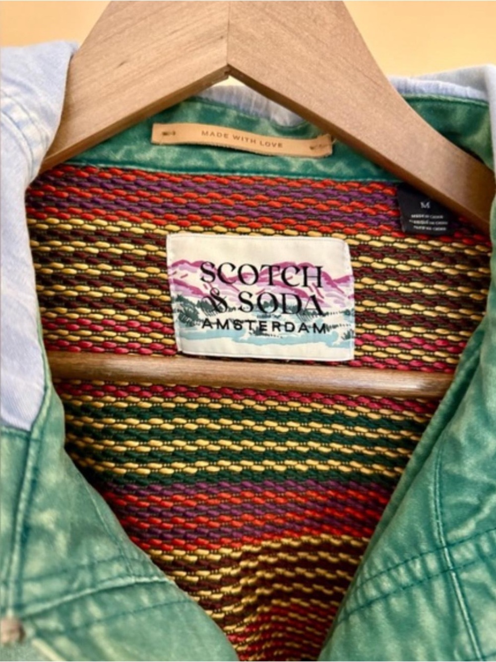 Scotch & Soda Green Hooded Patch Sleeve Jacket - Picture 2 of 3
